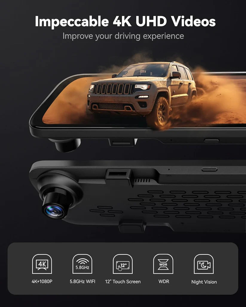 WolfBox 4K Mirror Dash Cam